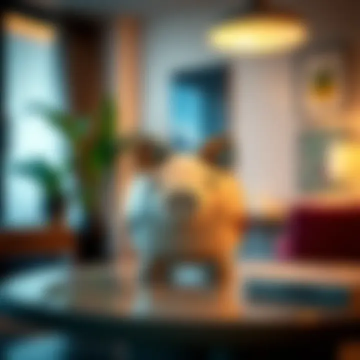 A modern piggy bank in a stylish interior