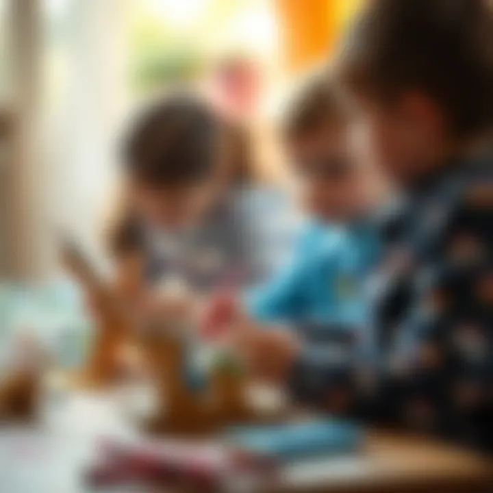 Children engaging in a dry pastel art session, expressing creativity