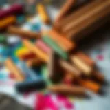 Vibrant colors of dry pastels on paper, showcasing artistic expression