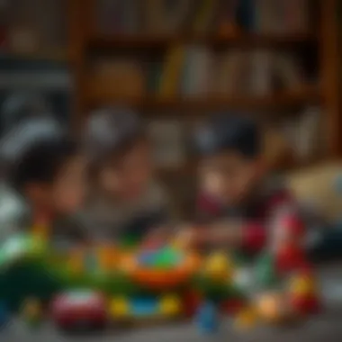 Parents and children playing together