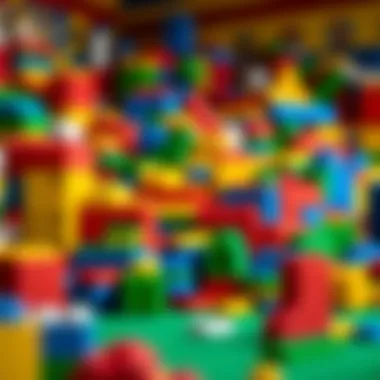 Colorful large Lego blocks assembled creatively