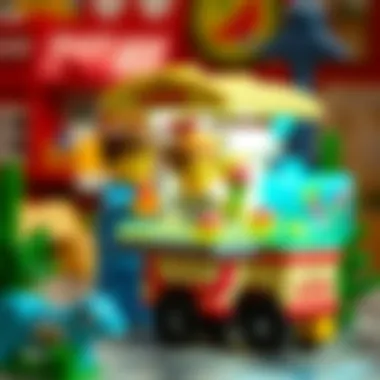 Children playing with Lego ice cream cart, showcasing creativity