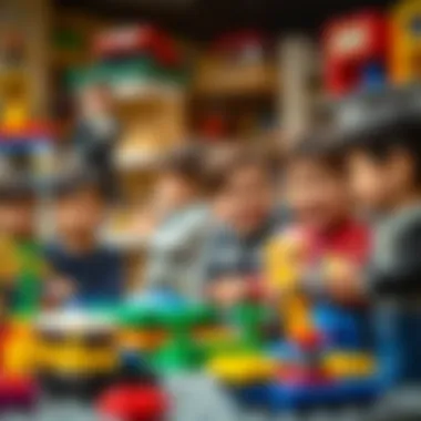 Group of kids enjoying their time with Lego toys