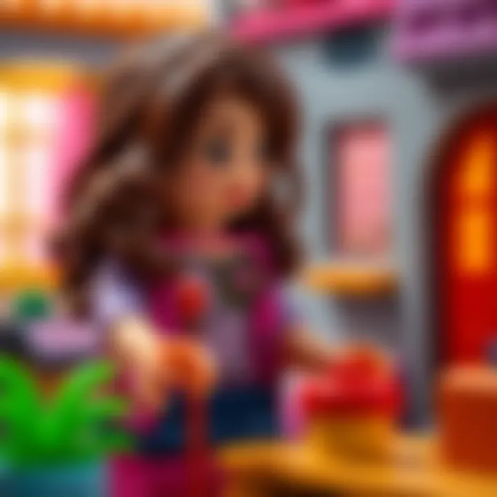 Andrea character from Lego Friends engaged in creative play