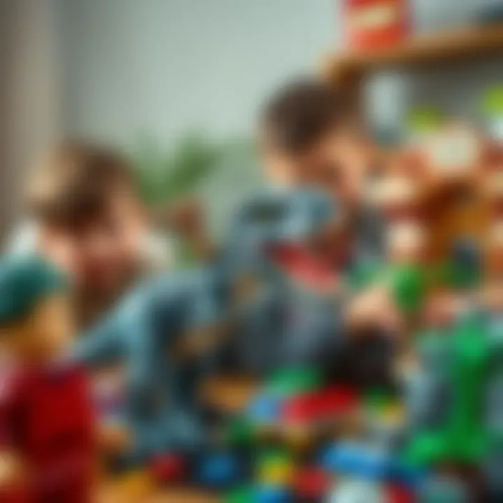 Creative Playtime with Lego Children playing with Lego Jurassic World set