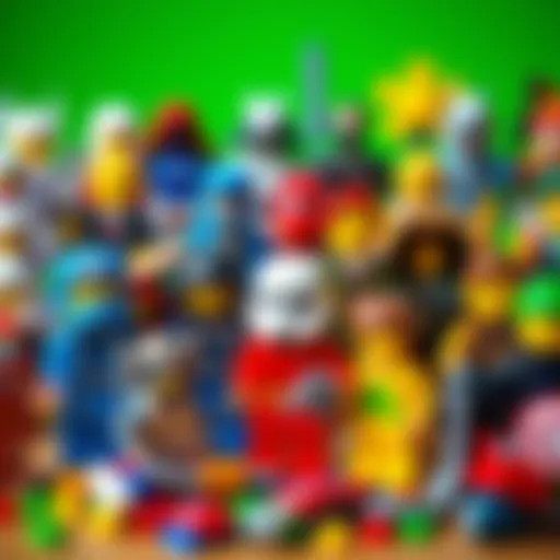 A collection of colorful Lego mini figures showcasing various themes