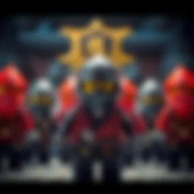 Zane surrounded by his fellow ninjas in a display of teamwork