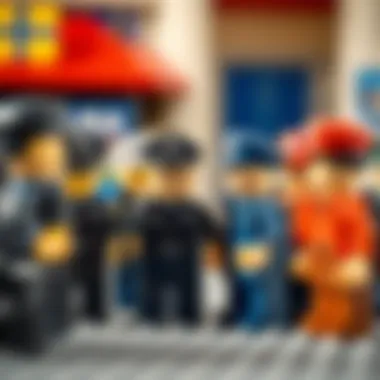Interactive play with Lego police mini-figures