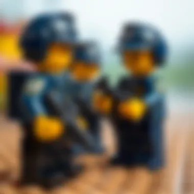 Children solving problems with Lego police toys