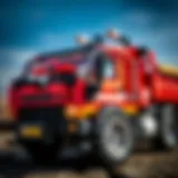 Detailed view of the Lego Technic Damperli Kamyon 42147 showcasing its intricate design.