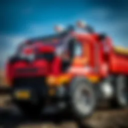 Detailed view of the Lego Technic Damperli Kamyon 42147 showcasing its intricate design.