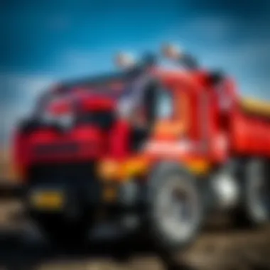 Detailed view of the Lego Technic Damperli Kamyon 42147 showcasing its intricate design.