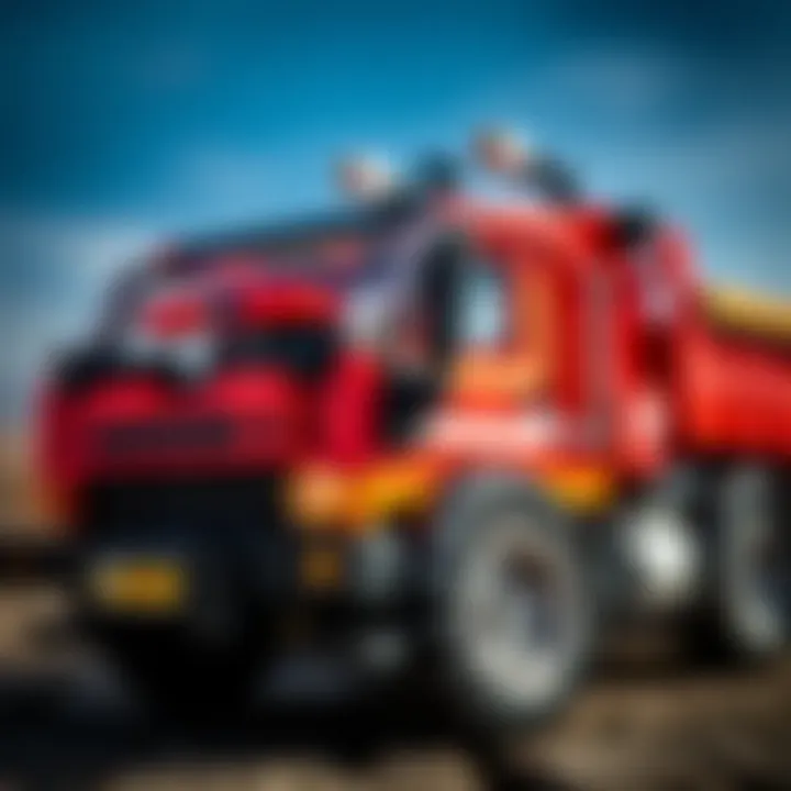 Detailed view of the Lego Technic Damperli Kamyon 42147 showcasing its intricate design.