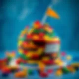 Vibrant Lego cake design featuring colorful blocks