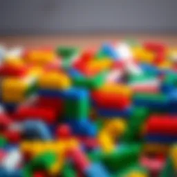Colorful Lego bricks arranged creatively