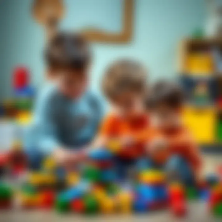Children engaged in building with Lego