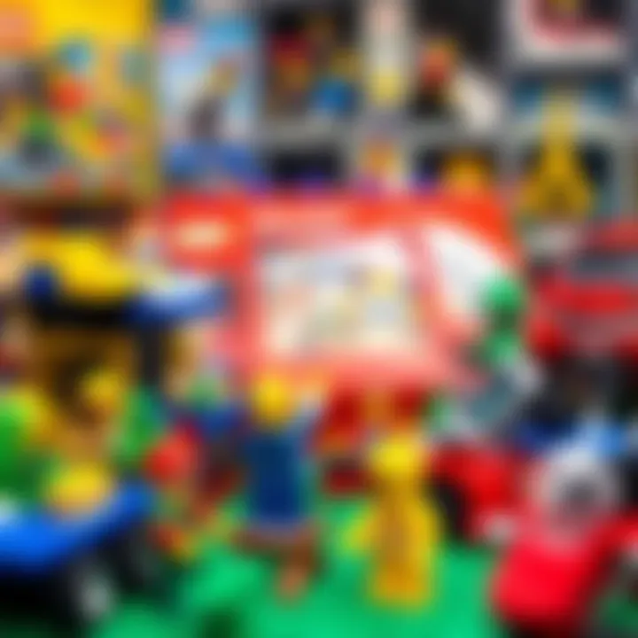 A variety of Lego sets displayed