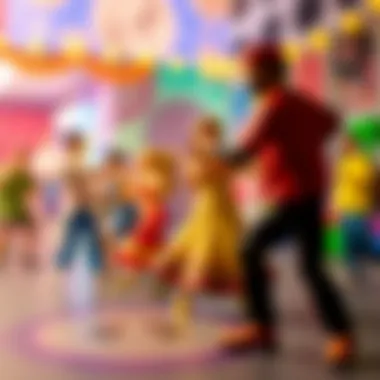 A vibrant illustration showcasing the evolution of the Lol dance through various cultural influences.