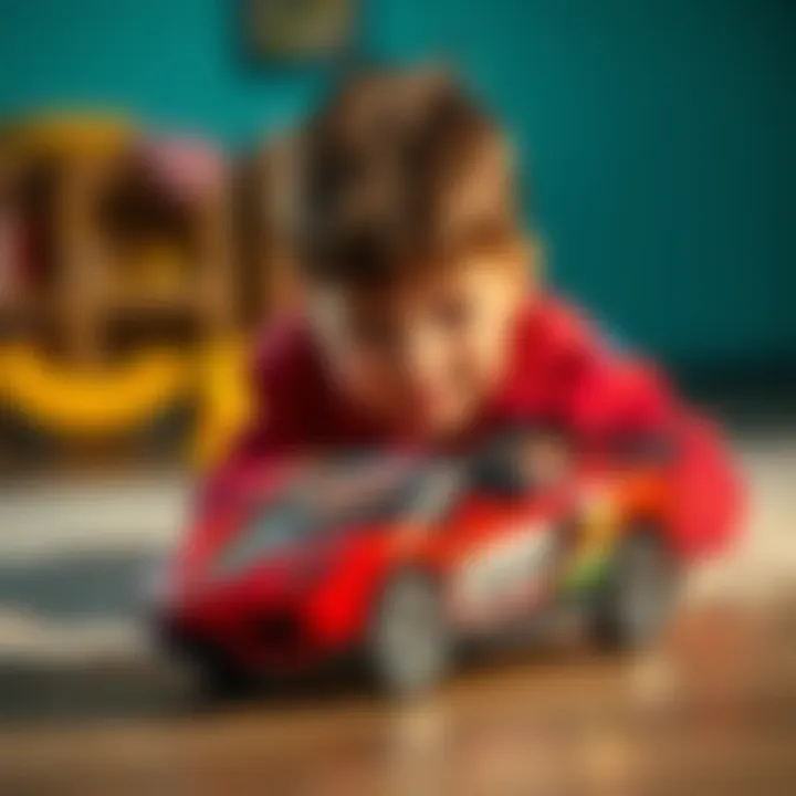 Child engaging with Maisto remote control car highlighting its educational benefits