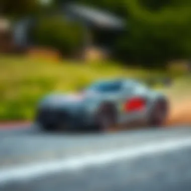 Dynamic remote control car in action showcasing its speed