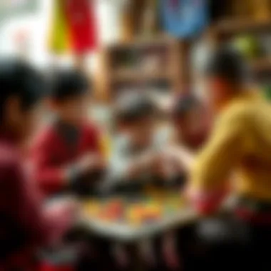 Children engaging with Mangala game