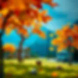 Colorful depiction of the four seasons