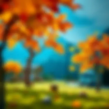 Colorful depiction of the four seasons