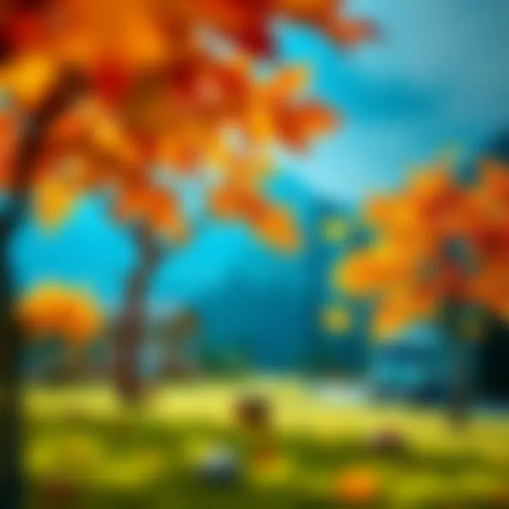 Colorful depiction of the four seasons