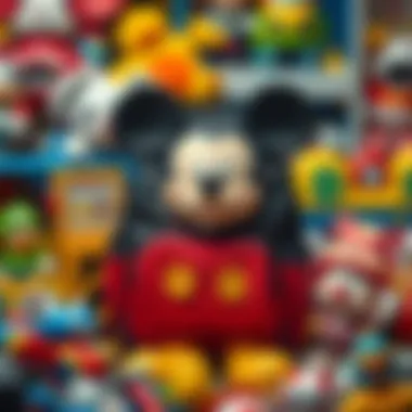 Mickey Mouse backpack showcased among toys for children