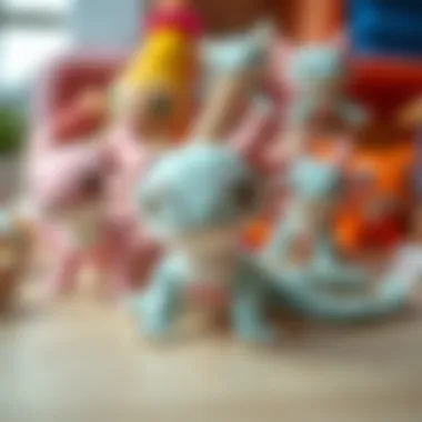 Cute axolotl plush toys on display