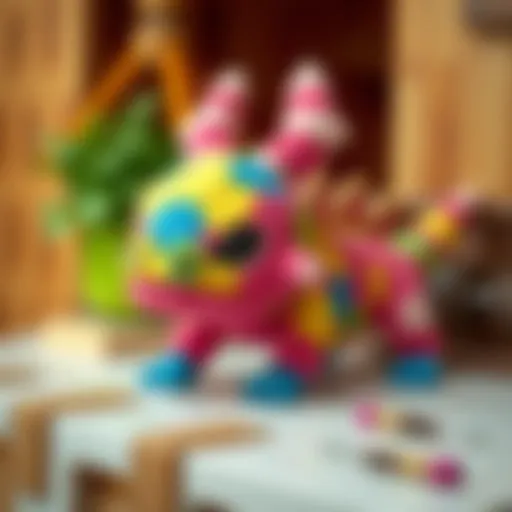 Colorful Minecraft axolotll plush toy