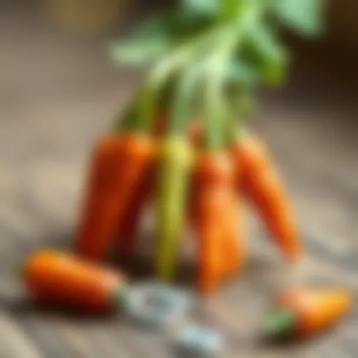 Colorful miniature carrots for educational play