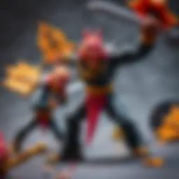 Dynamic gameplay of Monster Flex Combat showcasing character abilities