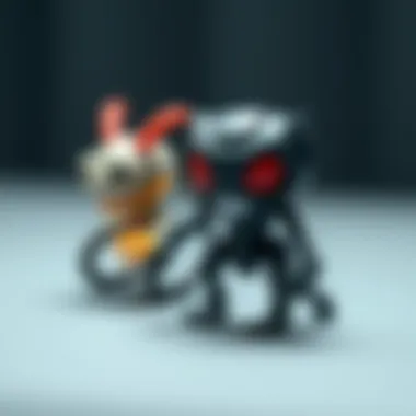 Close-up of unique designs of Monster Flex toys highlighting innovative features