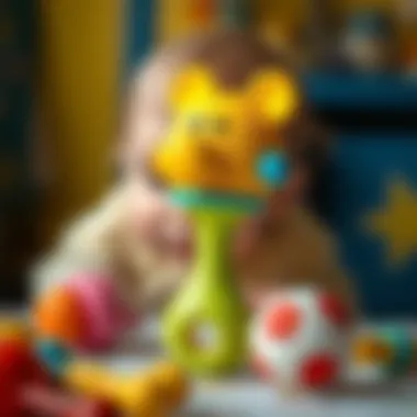 Colorful rattles and sensory toys for infants