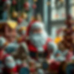The enchanting realm of Santa Claus surrounded by toys
