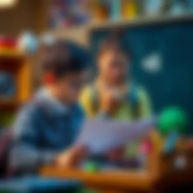 A parent and child reviewing a school supply list together.