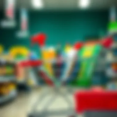 An organized shopping cart filled with school supplies ready for checkout.