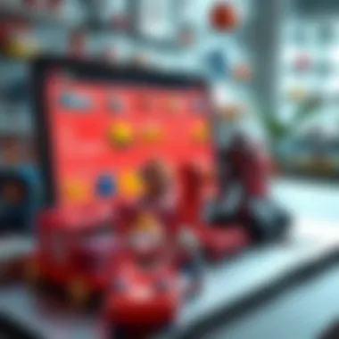 A vibrant online shopping interface showcasing a variety of toys