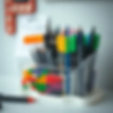 An organized storage solution for double-sided felt tip pens