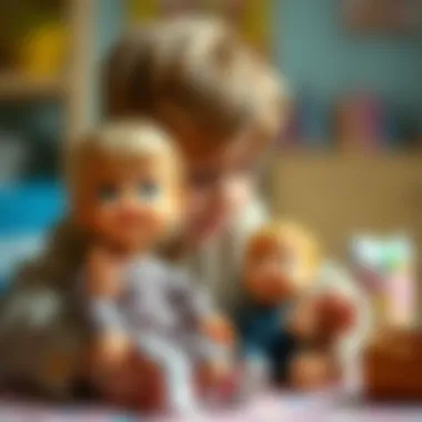 Imaginative Play with Dolls A child engaging in imaginative play with a doll