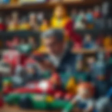 Hobbyist displaying a curated toy collection