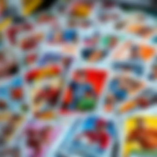 Colorful Panini cards showcasing various sports and pop culture icons