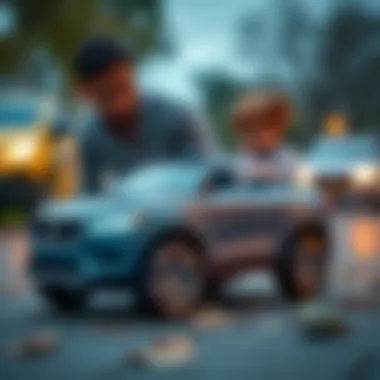 Parent and child exploring the benefits of toy cars for development