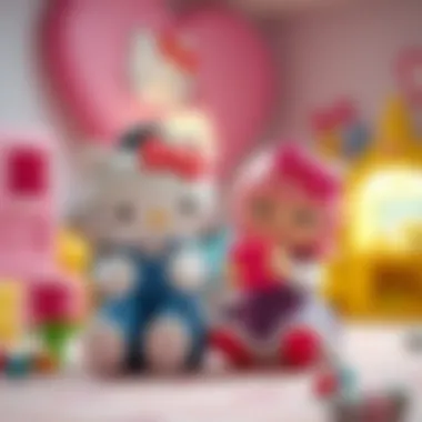 A parent and child enjoying Hello Kitty themed activities