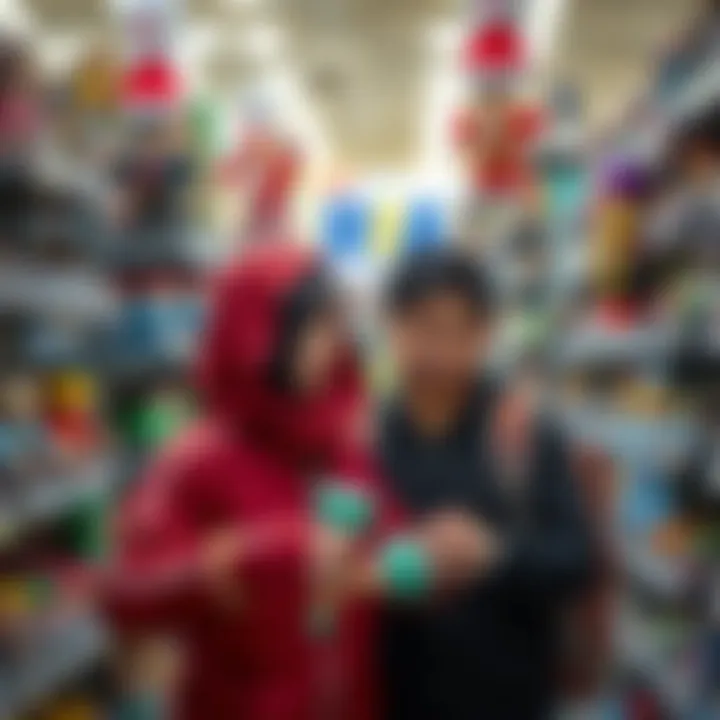 A parent shopping for Roblox figures, exploring various options.