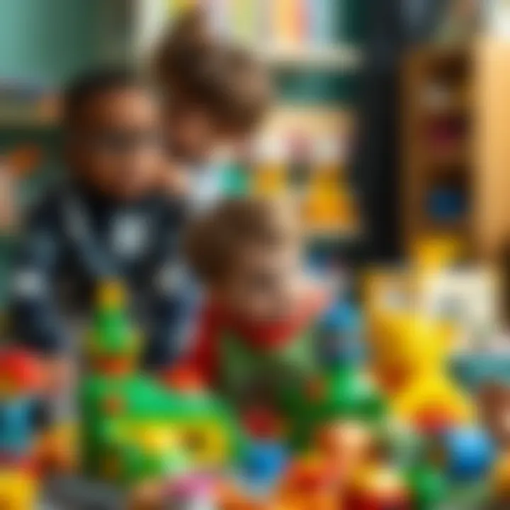 Parents selecting educational toys for children