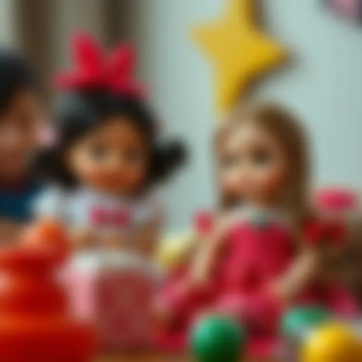 Parents selecting toy dolls, considering cultural and developmental factors