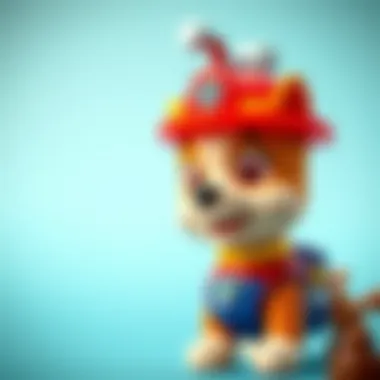 Close-up of Paw Patrol themed water bottle features