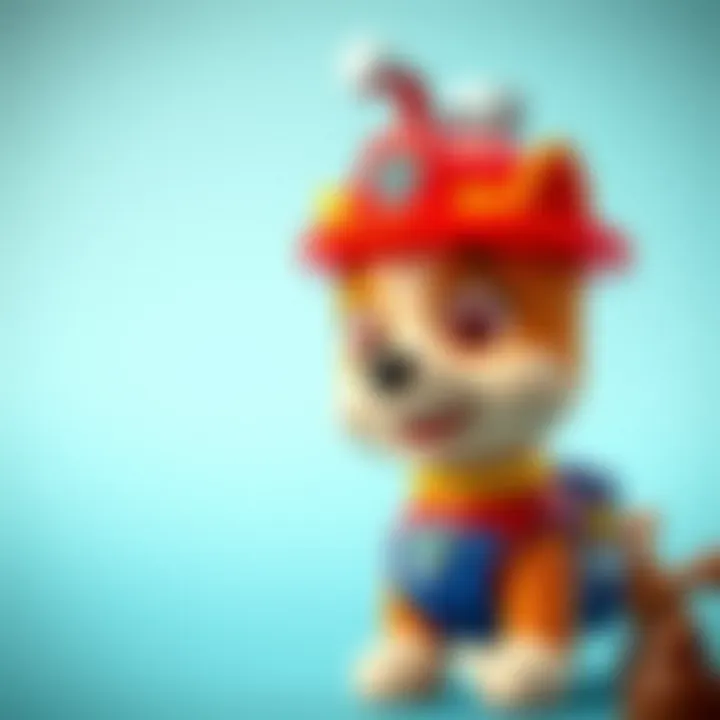 Close-up of Paw Patrol themed water bottle features